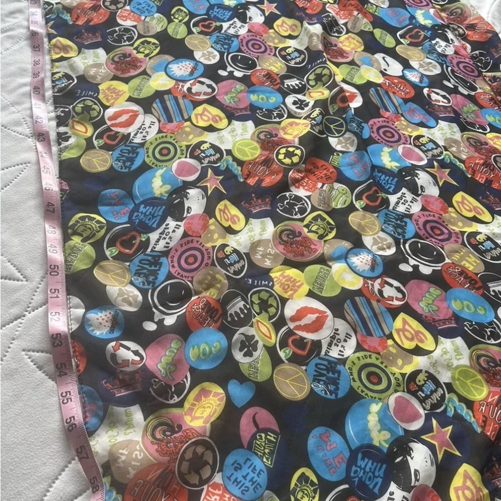 Moschino Silk Peace and Love Activist Button Scarf. - Picture 2 of 13